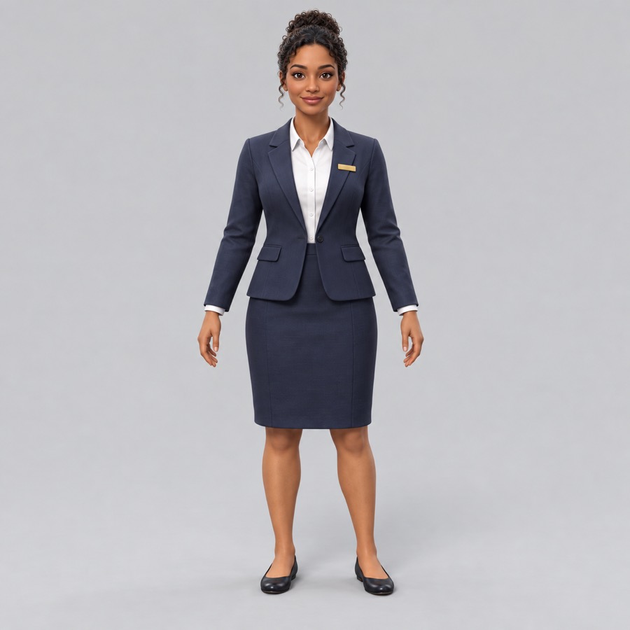 Mockup 3D da recepcionista