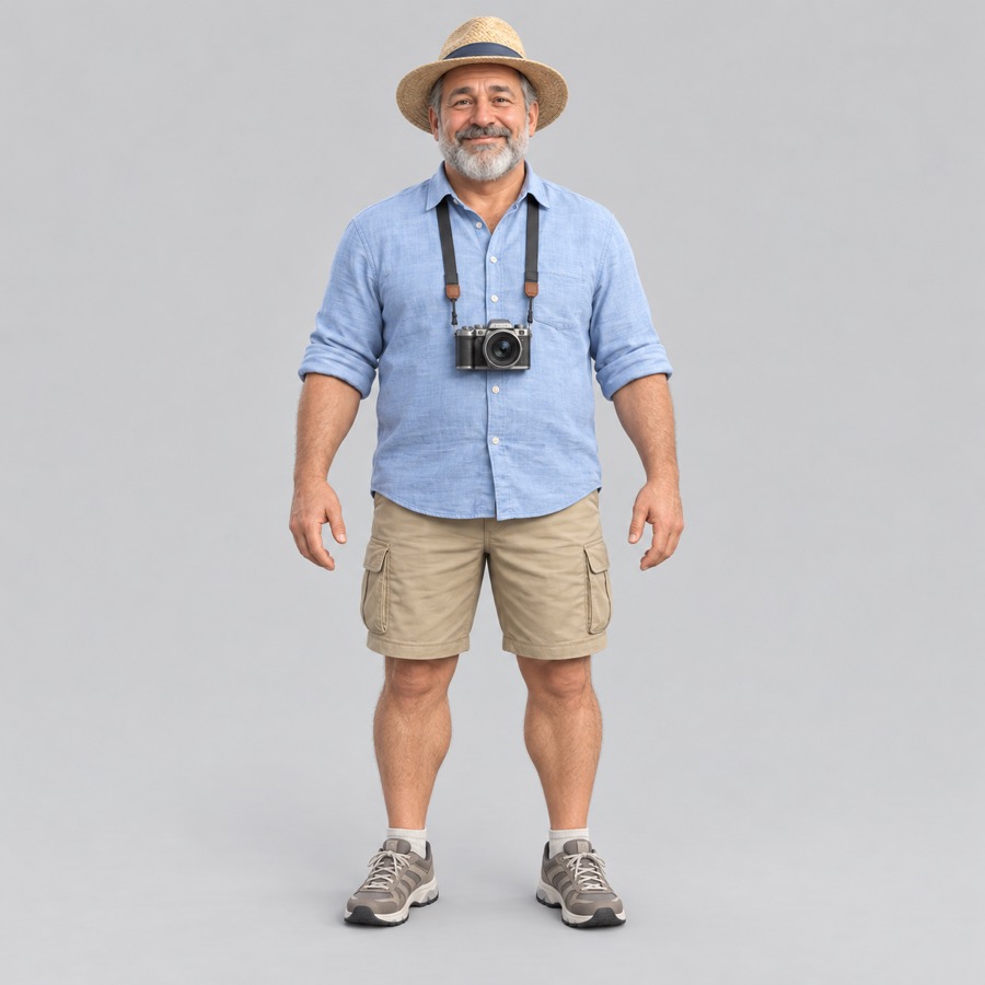 Mockup 3D de turista
